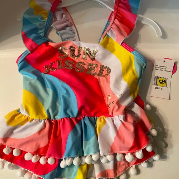 Betsey Johnson Girls One Piece Bathing Suit - Picture 1 of 2